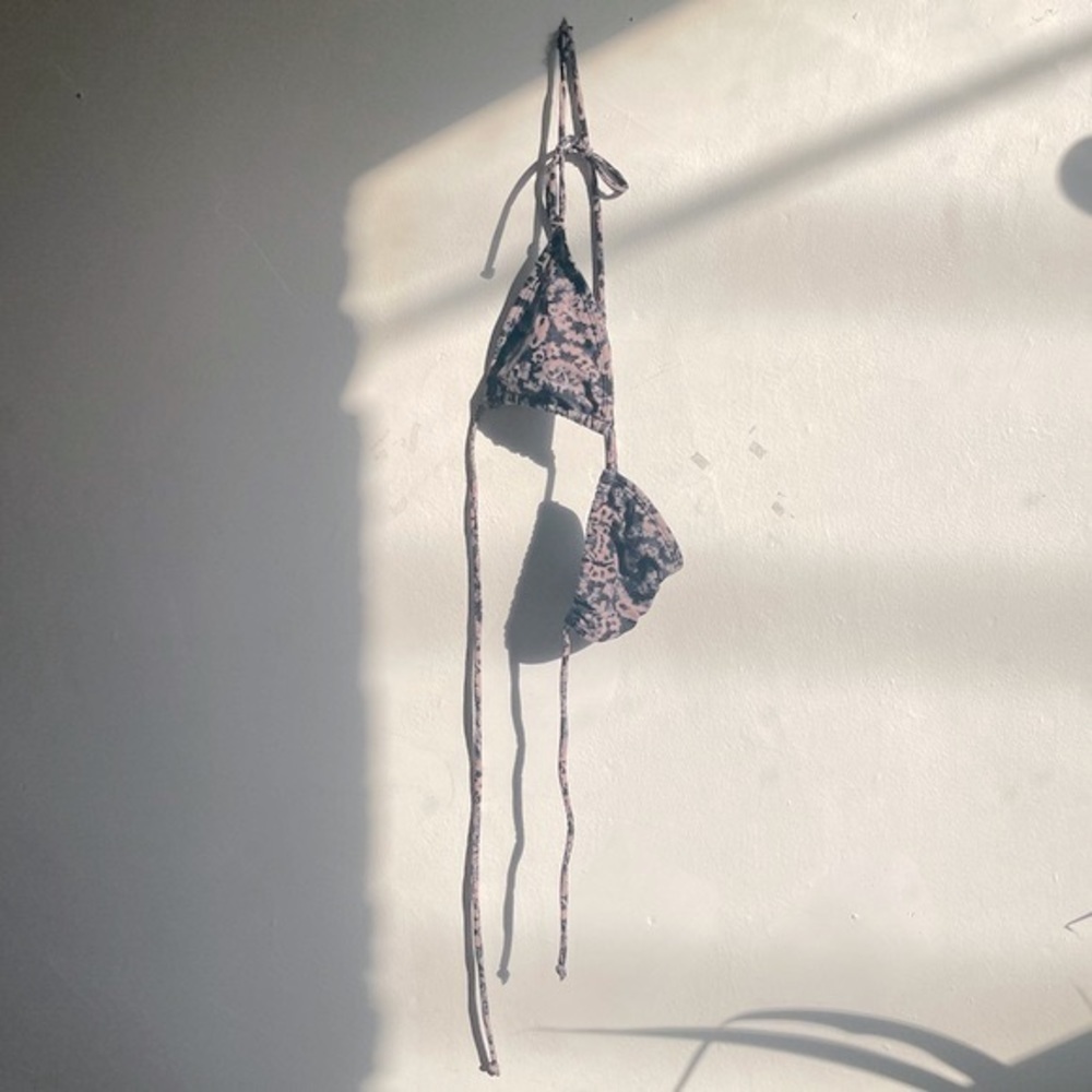 Vintage | Upcycled leopard smudge Bikini Top